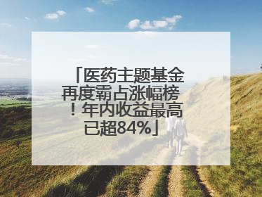 医药主题基金再度霸占涨幅榜！年内收益最高已超84%