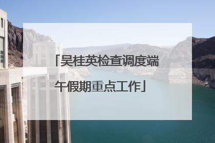 吴桂英检查调度端午假期重点工作