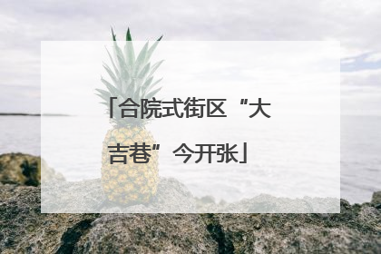 合院式街区“大吉巷”今开张