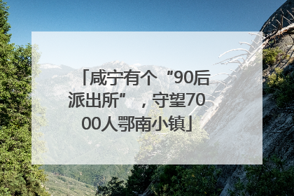 咸宁有个“90后派出所”，守望7000人鄂南小镇