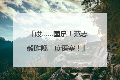 哎……国足！范志毅昨晚一度语塞！