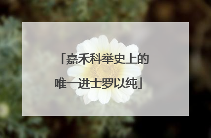 嘉禾科举史上的唯一进士罗以纯