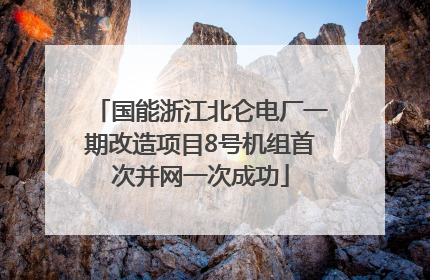 国能浙江北仑电厂一期改造项目8号机组首次并网一次成功