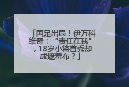 国足出局！伊万科维奇：“责任在我”，18岁小将首秀却成遮羞布？