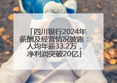 四川银行2024年薪酬及经营情况披露：人均年薪33.2万，净利润突破20亿