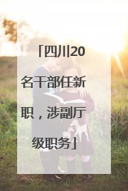 四川20名干部任新职，涉副厅级职务