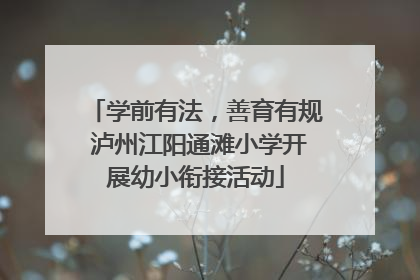 学前有法，善育有规 泸州江阳通滩小学开展幼小衔接活动