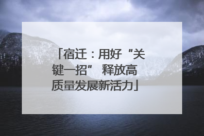 宿迁：用好“关键一招” 释放高质量发展新活力