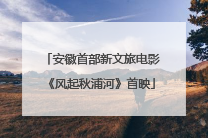 安徽首部新文旅电影《风起秋浦河》首映