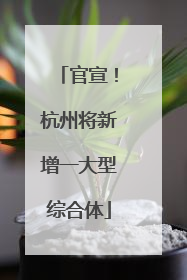 官宣！杭州将新增一大型综合体