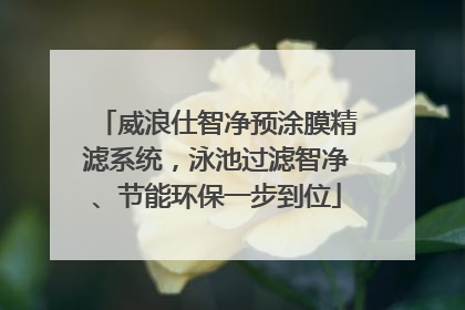 威浪仕智净预涂膜精滤系统，泳池过滤智净、节能环保一步到位