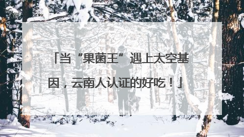 当“果菌王”遇上太空基因，云南人认证的好吃！