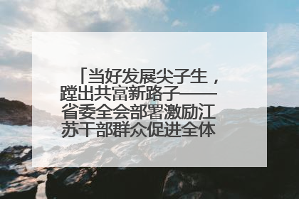 当好发展尖子生，蹚出共富新路子——省委全会部署激励江苏干部群众促进全体人民共同富裕