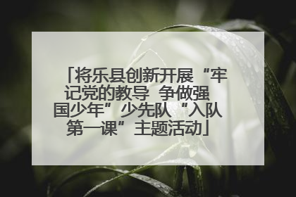 将乐县创新开展“牢记党的教导  争做强国少年”少先队“入队第一课”主题活动