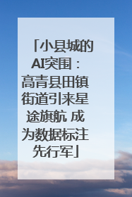 小县城的AI突围：高青县田镇街道引来星途旗航 成为数据标注先行军