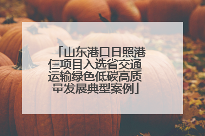 山东港口日照港仨项目入选省交通运输绿色低碳高质量发展典型案例
