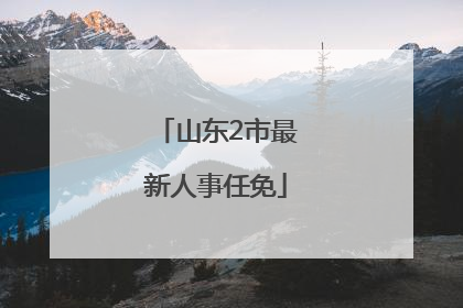 山东2市最新人事任免