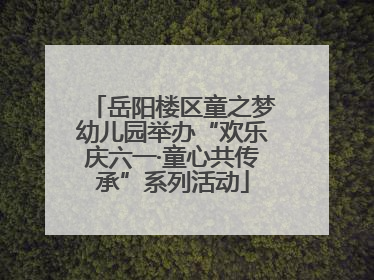 岳阳楼区童之梦幼儿园举办“欢乐庆六一·童心共传承”系列活动