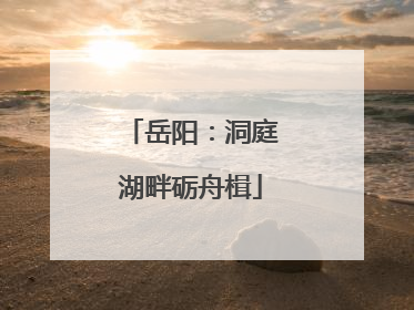 岳阳：洞庭湖畔砺舟楫