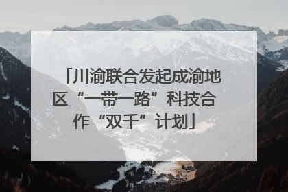 川渝联合发起成渝地区“一带一路”科技合作“双千”计划