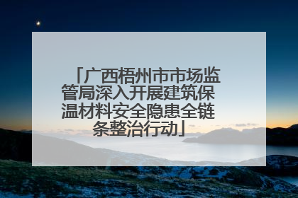 广西梧州市市场监管局深入开展建筑保温材料安全隐患全链条整治行动