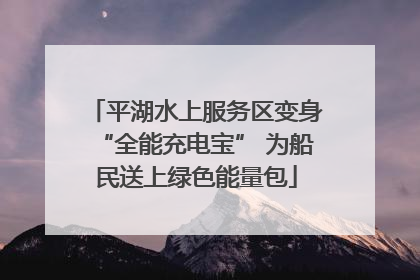 平湖水上服务区变身“全能充电宝” 为船民送上绿色能量包
