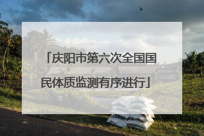 庆阳市第六次全国国民体质监测有序进行