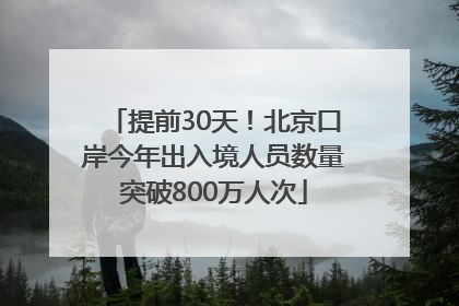 提前30天！北京口岸今年出入境人员数量突破800万人次