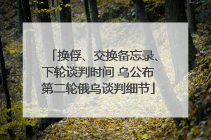 换俘、交换备忘录、下轮谈判时间 乌公布第二轮俄乌谈判细节