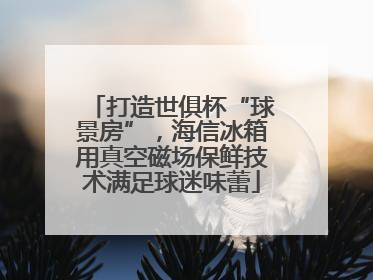 打造世俱杯“球景房”，海信冰箱用真空磁场保鲜技术满足球迷味蕾