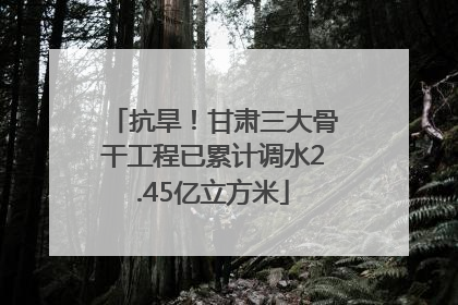 抗旱！甘肃三大骨干工程已累计调水2.45亿立方米