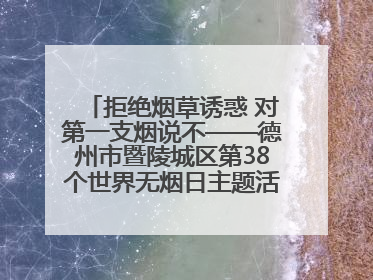 拒绝烟草诱惑 对第一支烟说不——德州市暨陵城区第38个世界无烟日主题活动走进校园