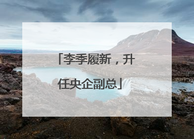 李季履新，升任央企副总