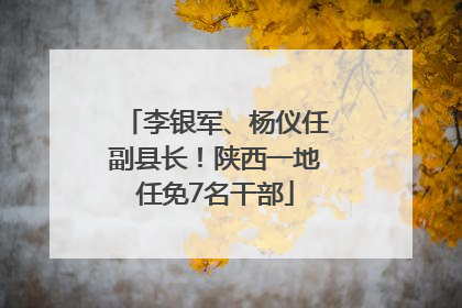 李银军、杨仪任副县长！陕西一地任免7名干部