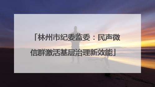 林州市纪委监委：民声微信群激活基层治理新效能