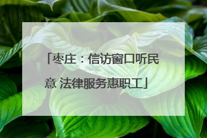 枣庄：信访窗口听民意 法律服务惠职工