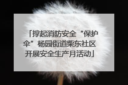 撑起消防安全“保护伞”杨园街道柴东社区开展安全生产月活动