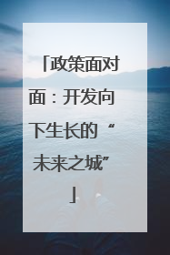 政策面对面：开发向下生长的“未来之城”