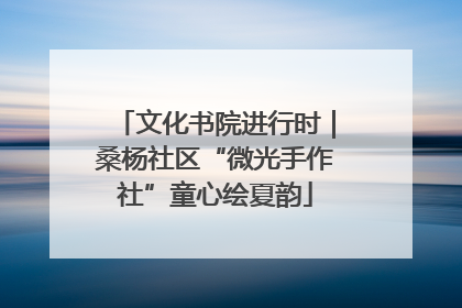 文化书院进行时｜桑杨社区“微光手作社”童心绘夏韵