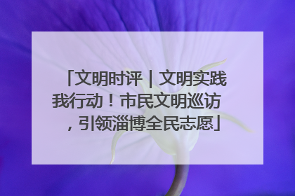 文明时评｜文明实践我行动！市民文明巡访，引领淄博全民志愿