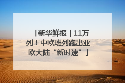 新华鲜报｜11万列！中欧班列跑出亚欧大陆“新时速”