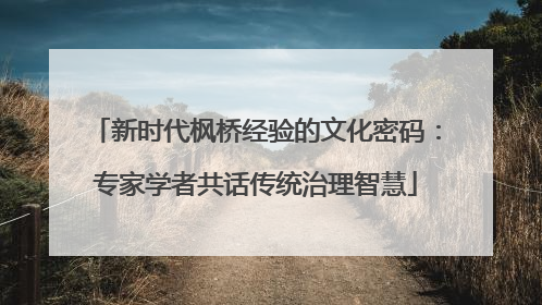 新时代枫桥经验的文化密码：专家学者共话传统治理智慧