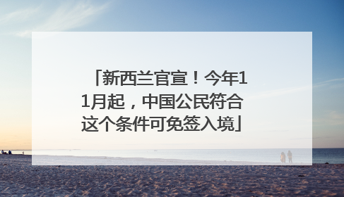 新西兰官宣！今年11月起，中国公民符合这个条件可免签入境