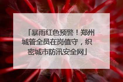 暴雨红色预警！郑州城管全员在岗值守，织密城市防汛安全网