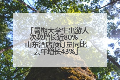 暑期大学生出游人次数增长近80%，山东酒店预订量同比去年增长43%