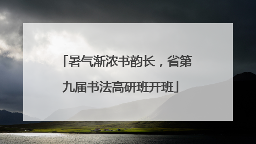 暑气渐浓书韵长，省第九届书法高研班开班