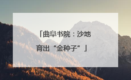 曲阜书院：沙地育出“金种子”