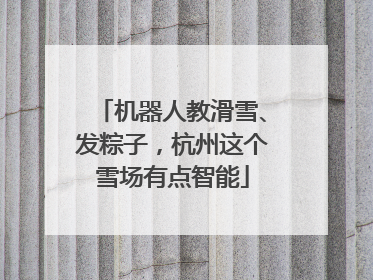 机器人教滑雪、发粽子，杭州这个雪场有点智能
