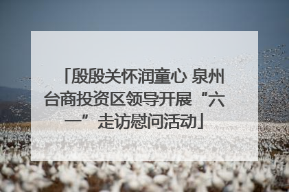 殷殷关怀润童心 泉州台商投资区领导开展“六一”走访慰问活动
