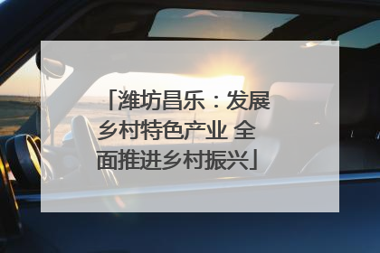 潍坊昌乐：发展乡村特色产业 全面推进乡村振兴